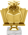 Фигура Сова Наука на мраморном цоколе